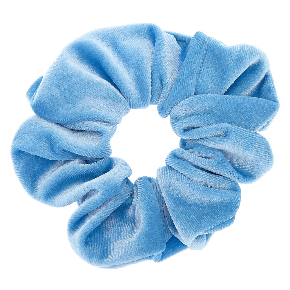 Medium Sky Blue Velvet Hair Scrunchie