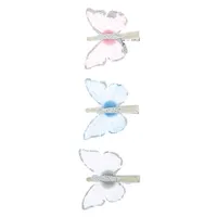 Iridescent Pastel Butterfly Hair Clips - 3 Pack