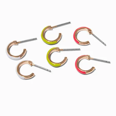 Neon 15MM Hoop Earrings - 3 Pack