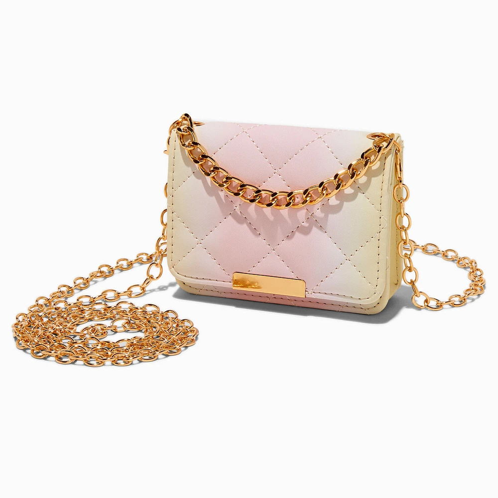 Pastel Yellow & Pink Ombré Crossbody Card Case