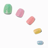 Rainbow Sugar Coffin Vegan Press On Faux Nail Set - 24 Pack