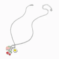 Strawberry, Flower, & Cherry Charm Pendant Necklace