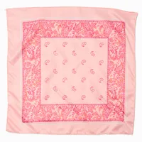 Pink Paisley Silky Bandana Headwrap