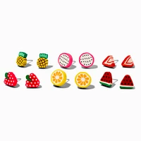 Fruit Polymer Clay Stud Earrings - 6 Pack