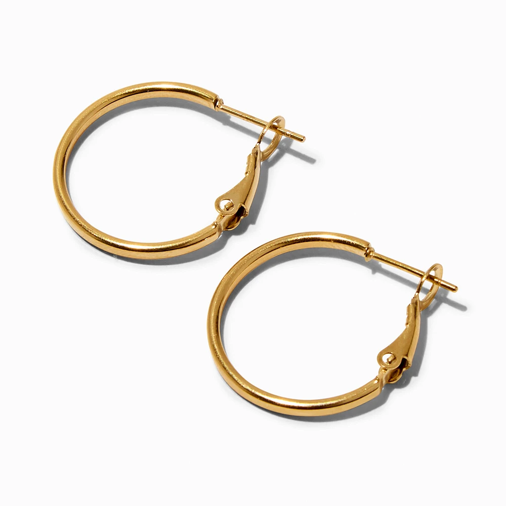 Gold-tone Stainless Steel 20MM Huggie Hoop Earrings