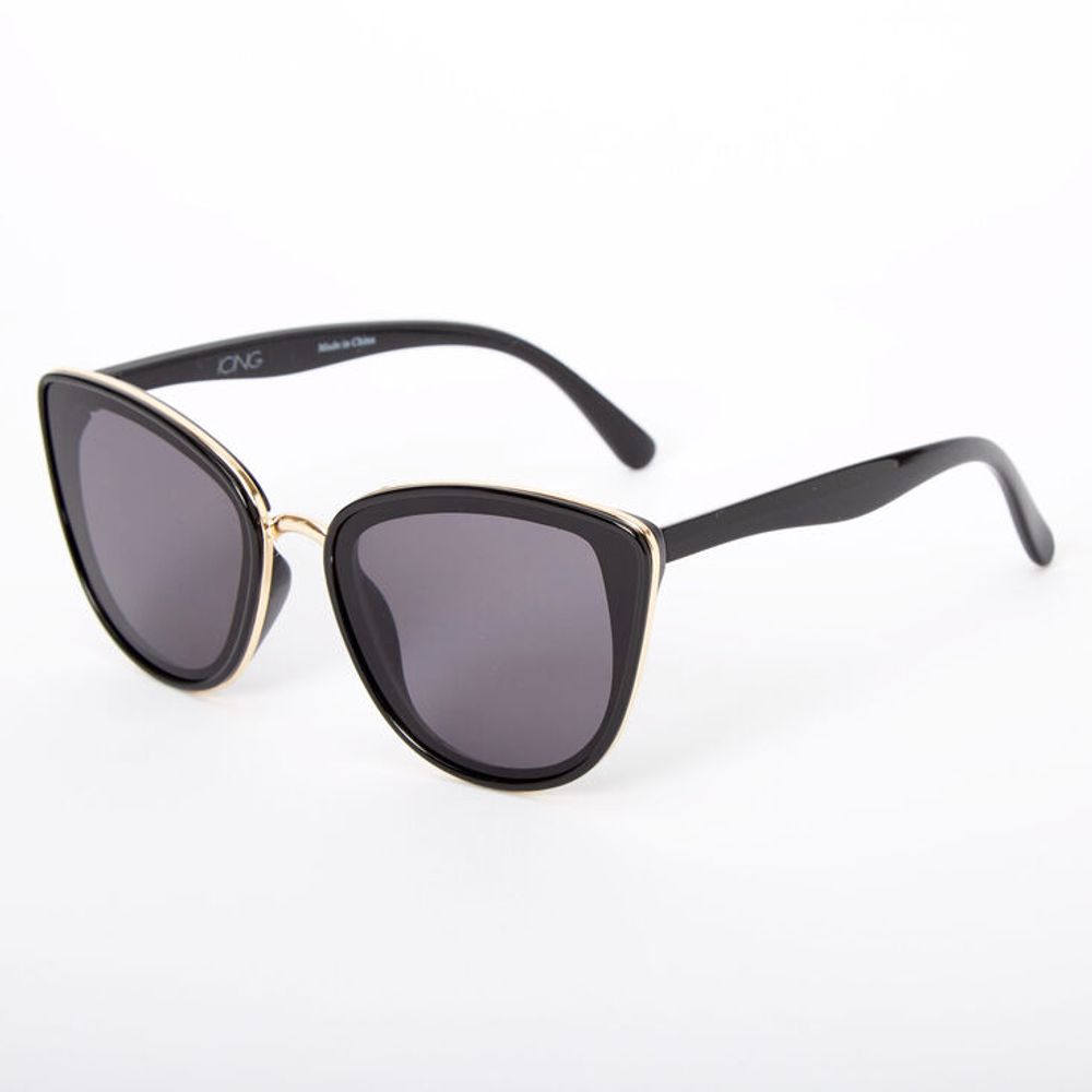 Chic Mod Cat Eye Sunglasses - Black