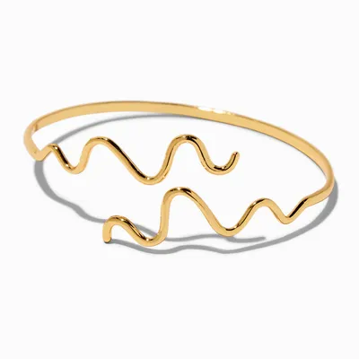 JAM + RICO x Claire's 18k Yellow Gold Plated Double Squiggle Cuff Bracelet