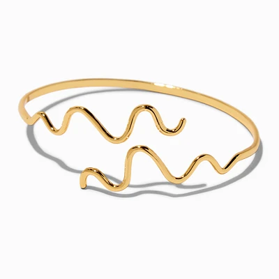 JAM + RICO x Claire's 18k Yellow Gold Plated Double Squiggle Cuff Bracelet