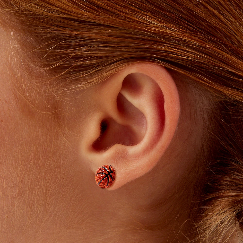 Studded Basketball Stud Earrings