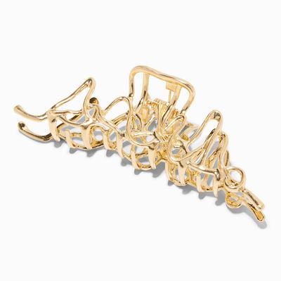 Gold Squiggle Medium Metal Hair Claw