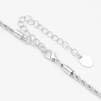 Silver Thin Twisted Rope Chain 20" Necklace