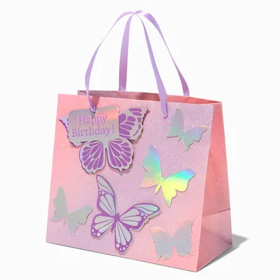 Happy Birthday 3-D Butterfly Gift Bag - Medium