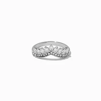 Silver-tone Crystal Tiara Ring