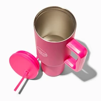 Hot Pink Stainless Steel Handled Tumbler