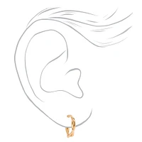 Gold Textured Earrings Set - 6 Pack