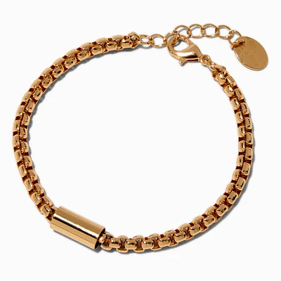 Gold-tone Round Box Chain Bracelet