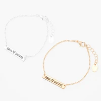 Mixed Metal Best Friends Soul Sisters Bracelets - 2 Pack