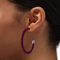 Purple Pavé Crystal 50MM Hoop Earrings