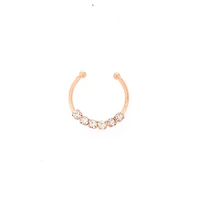 Rose Gold Crystal Faux Septum Nose Ring