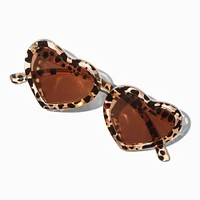 Claire's Club Heart-Shaped Cheetah Sunglasses