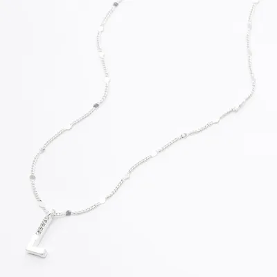 14K Solid White Gold Initial Necklace, Letter A Necklace – LTB JEWELRY