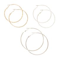Silver & Gold Textured Hoop Earring Set (3 Pack)