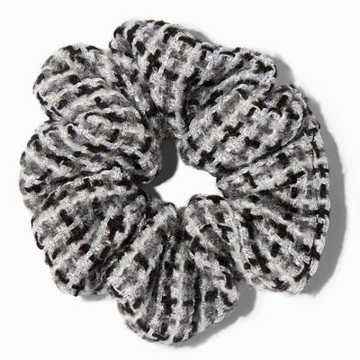 Black & White Tweed Hair Scrunchie