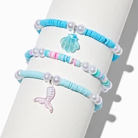 Claire's Club Mermaid Disc Bead Stretch Bracelets - 3 Pack