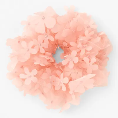 Giant Confetti Daisy Orange Hair Scrunchie