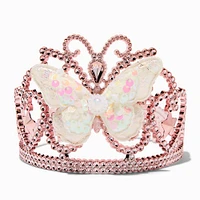 Claire's Club White Sequin Butterfly Pink Tiara