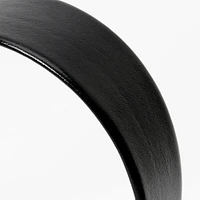 Black Faux Leather Wide Headband
