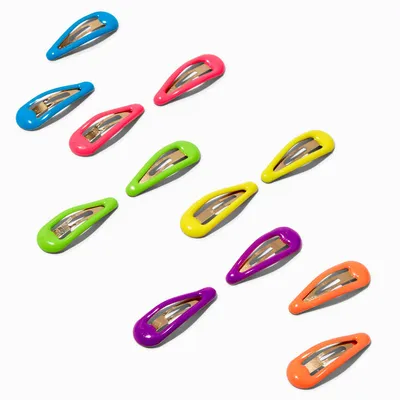 Claire's Club Neon Rainbow Snap Hair Clips - 12 Pack