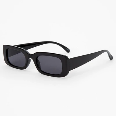 Black Rectangular Retro Sunglasses