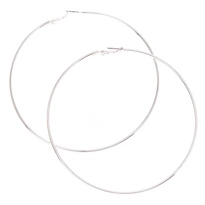 Silver 100MM Hoop Earrings