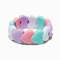 Claire's Club Pastel Heart Beaded Stretch Bracelet