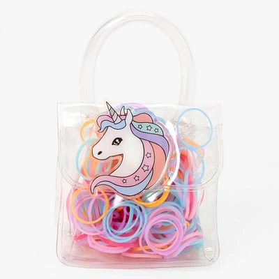 Claire's Club Mini Unicorn Purse Rainbow Hair Ties