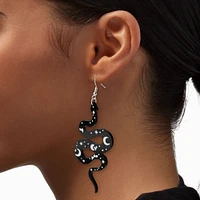 Black Celestial Snake 3" Drop Earrings