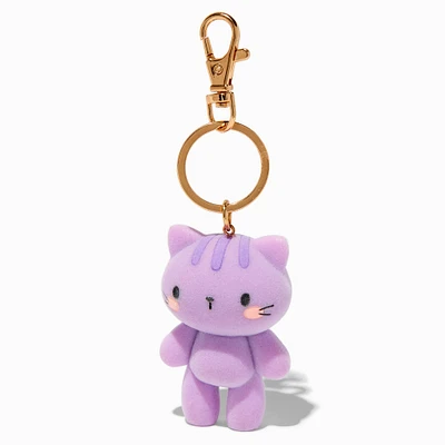 Purple Plush Cat Keychain