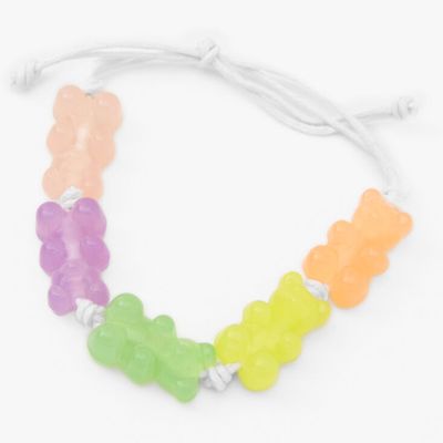 Glow In The Dark Gummy Bears Adjustable Cord Bracelet