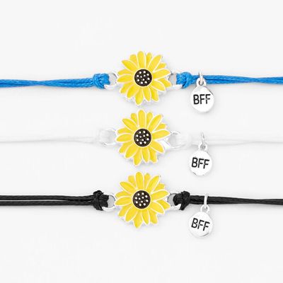 Best Friends Sunflower Adjustable Bracelets (3 Pack)