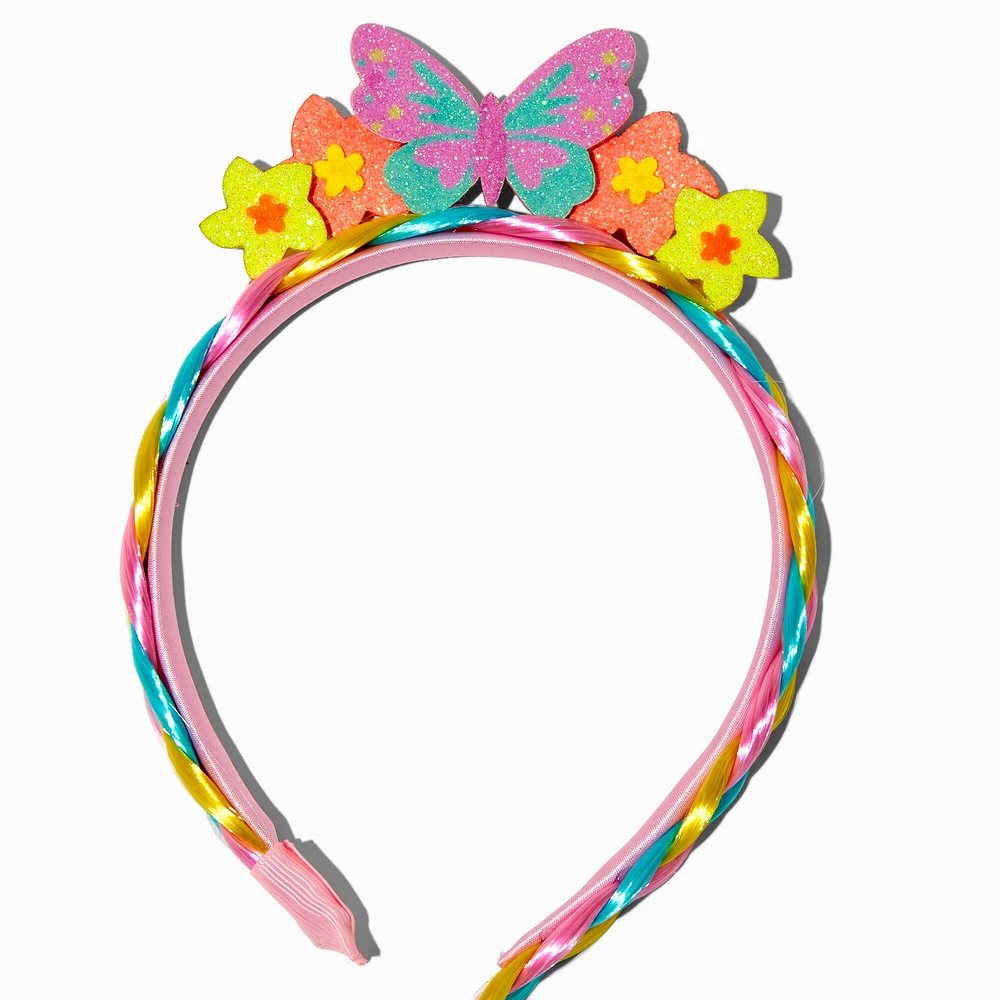 Claire's Club Neon Flower Faux Hair Headband