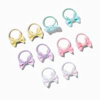 Claire's Club Pastel Dot Bow Hair Ties - 10 Pack