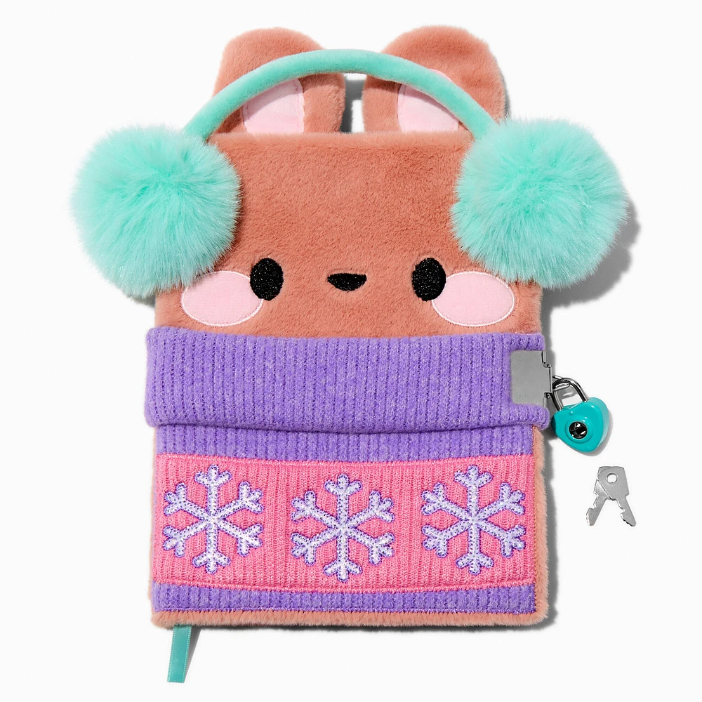 Snow Bunny Plush Lock Diary