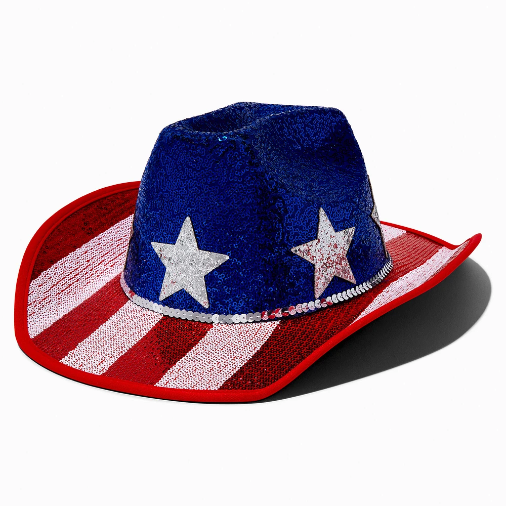 Stars & Stripes Sequin Cowboy Hat