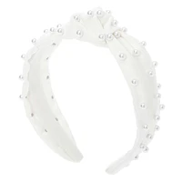 White Pearl Knotted Headband