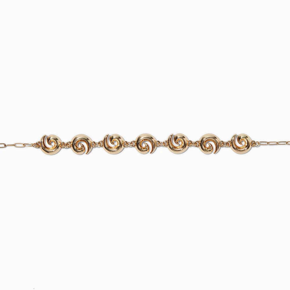 Gold-tone Swirl Choker Necklace