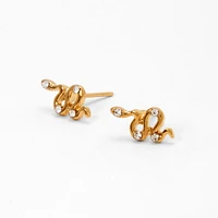 C LUXE by Claire's 18kt Gold Plated Crystal Snake Stud Earrings