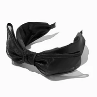 Black Chenille Bow Headband