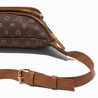 Status Icons Brown Faux Leather Belt Bag