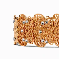 Gold-tone Filigree Stretch Bracelet